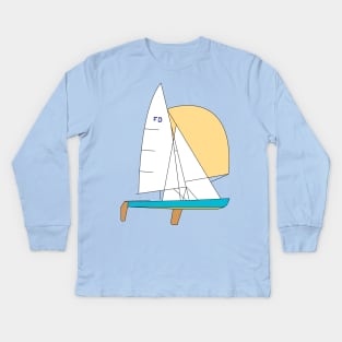 Flying Dutchman Sailboat Kids Long Sleeve T-Shirt